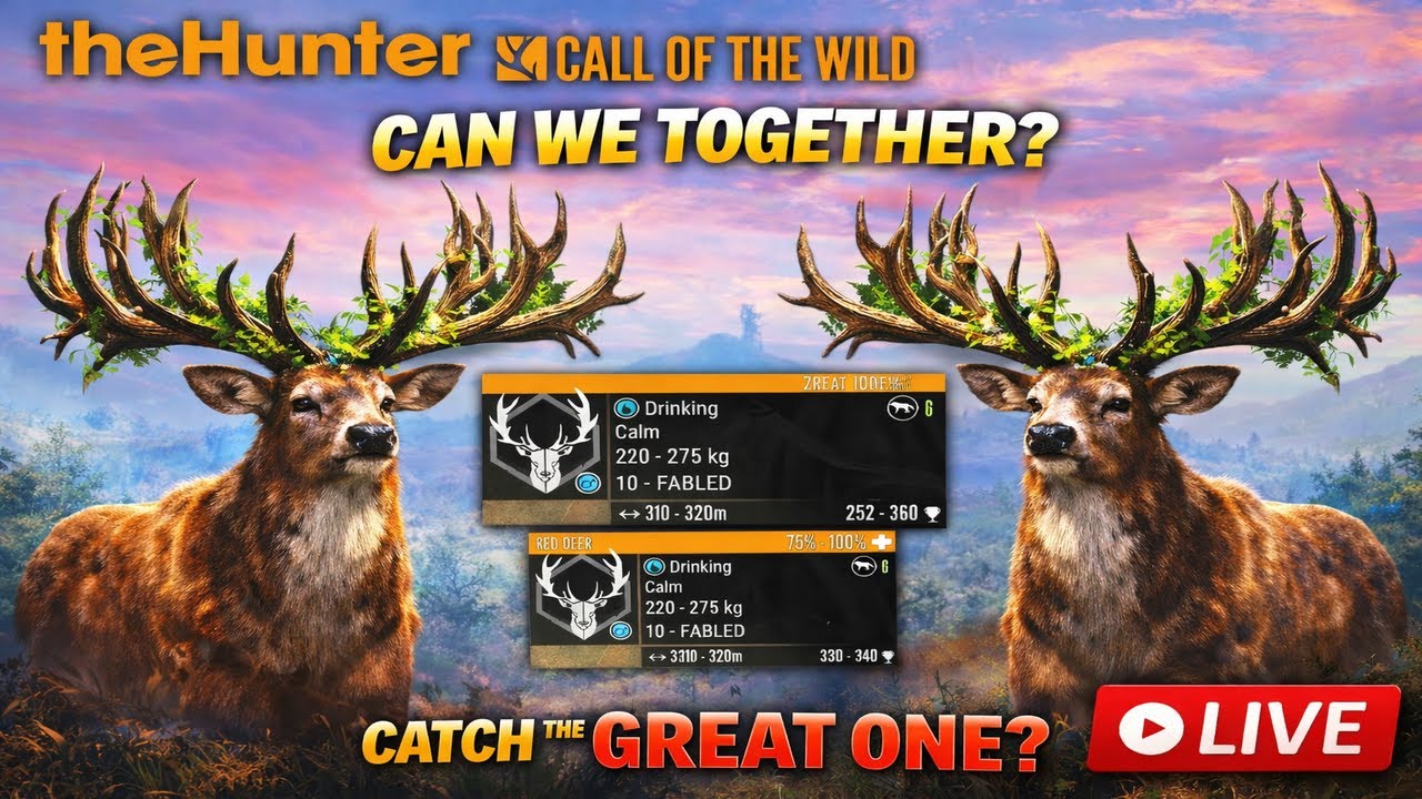 🔴The GREAT ONE Red Deer Grind Continues | theHunter: Call of the Wild