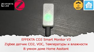 Zigbee датчик CO2, VOC, температуры и влажности EFFEKTA CO2 Smart Monitor V3  для умного дома.