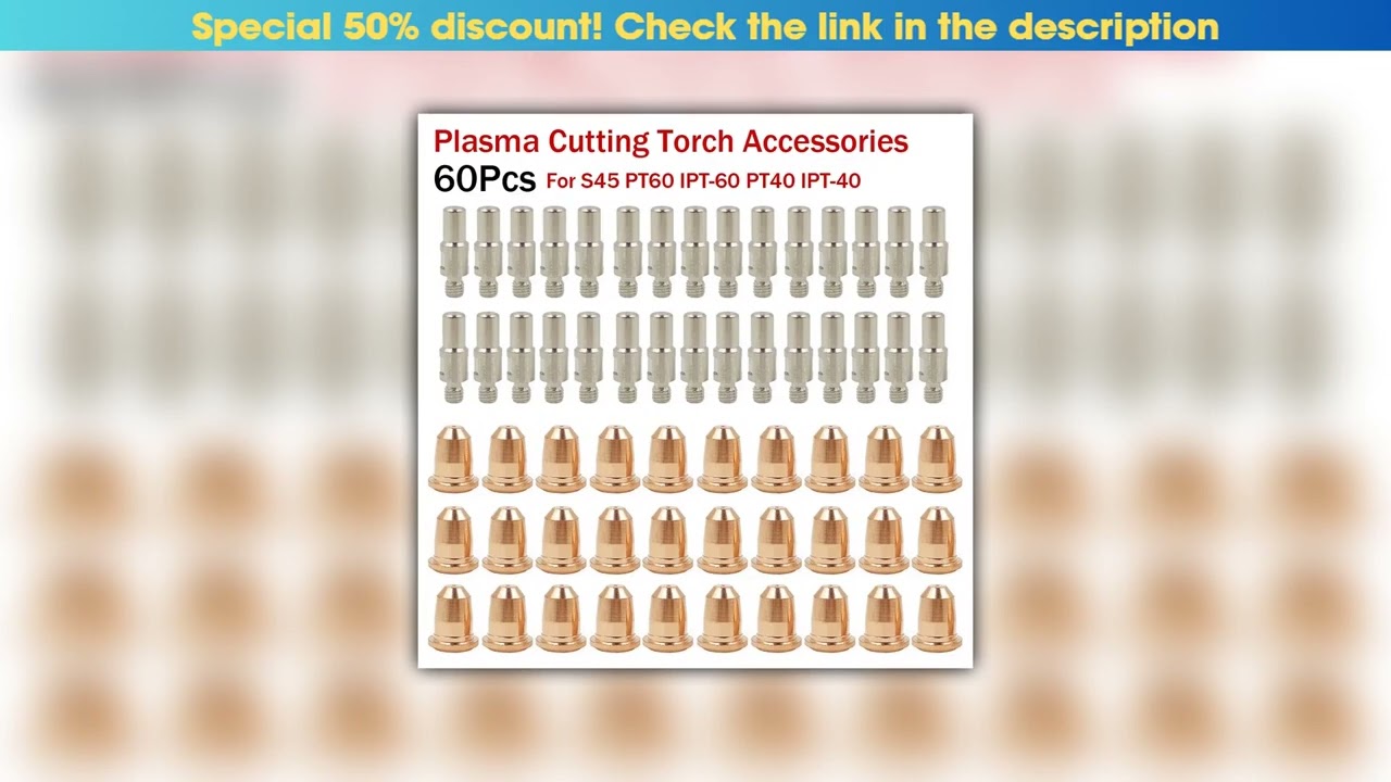 Deal 60Pcs Plasma Cutter S45 Torch Consumables Electrode PR0110 0.8mm/1.0mm Nozzle Tips PD0116 For•