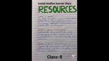 Social studies learner diary class - 8 Book - geography Chapter - resource chapter numbers - 1
