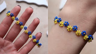 Daisies beaded bracelet