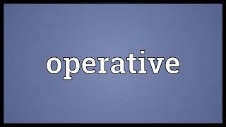 Operative Meaning