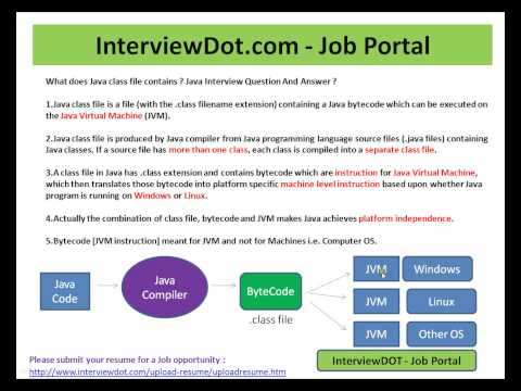 What does Java class file contains