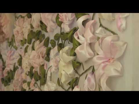 ლენტებით ნაქარგი პანო