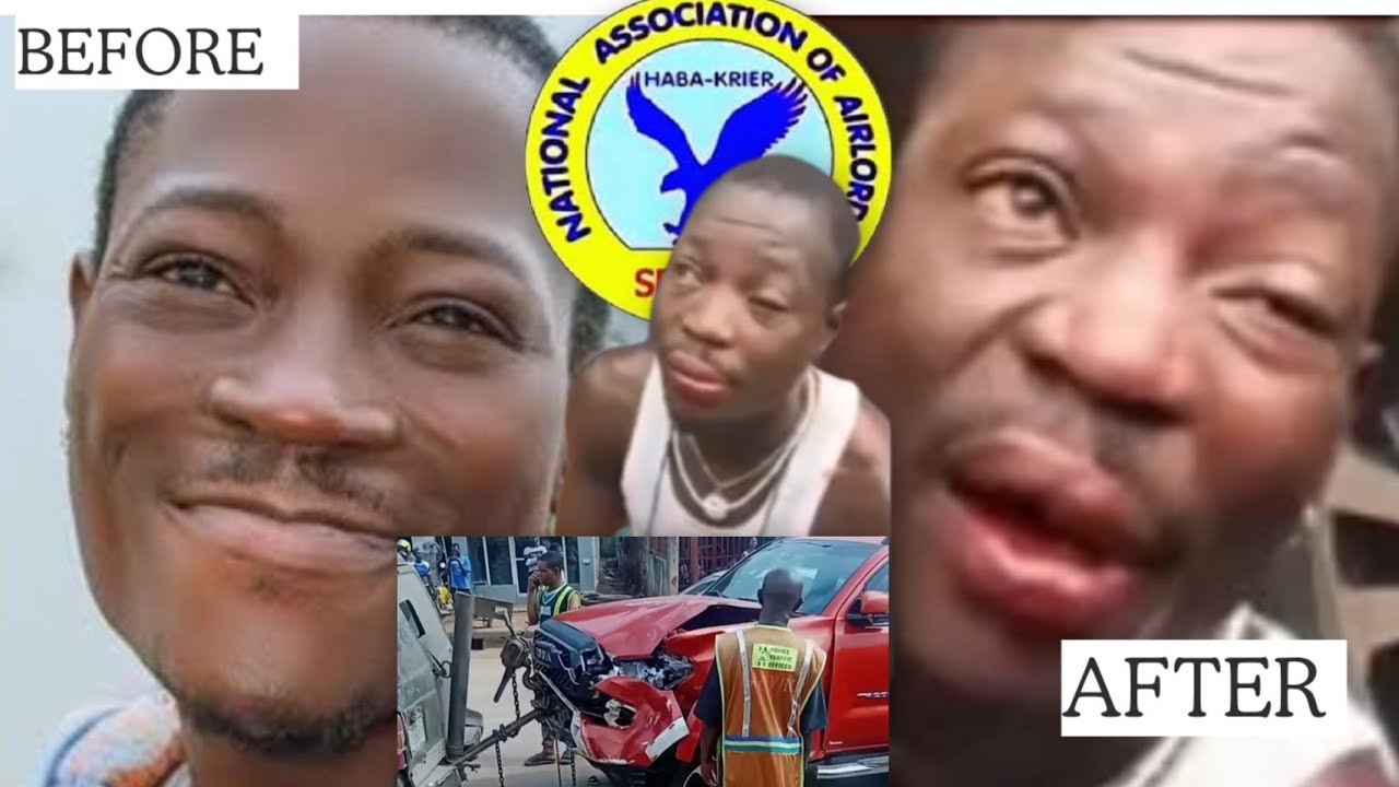 Eiye member Dj chicken gets Ɓrutáłized after hiŦing a bike man and 1 old Woman with his car in lagos