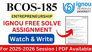 IGNOU BCOS-185 English 2025-2026 Solve Assignment | IGNOU Free Solve Assignment 2025-2026 | IGNOU |