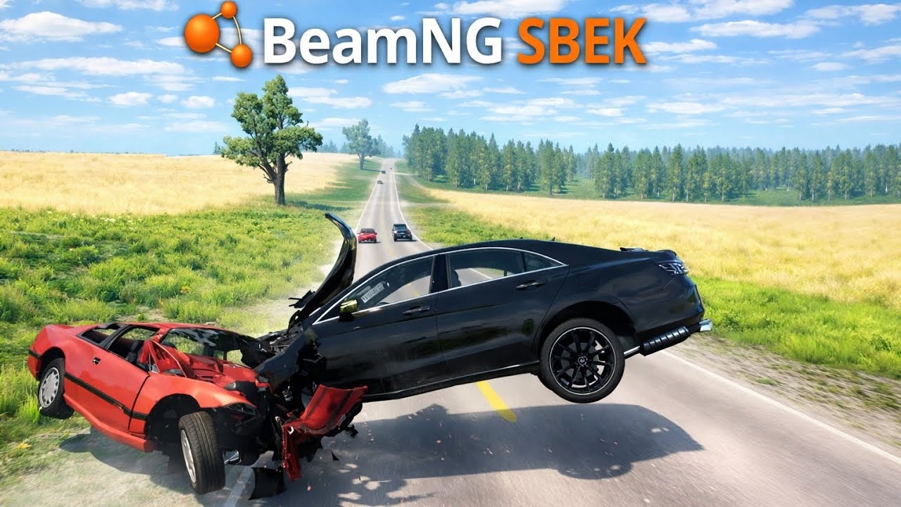 Car Crash 🧨⛔️ terrible Mercedes accidentand also jumps from the bridge #beamngdrive #carcrash.