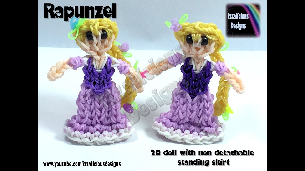 Rainbow Loom Rapunzel/Tangled Princess Action Figure/Charm - 2D Standing Doll