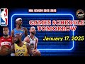 NBA GAMES SCHEDULE TOMORROW JANUARY 17, 2026 | NBA SEASON 2025-2026