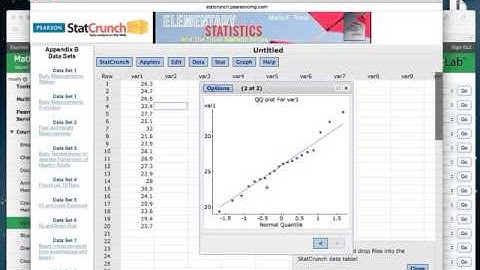 c6.6 Assess Normality Statcrunch