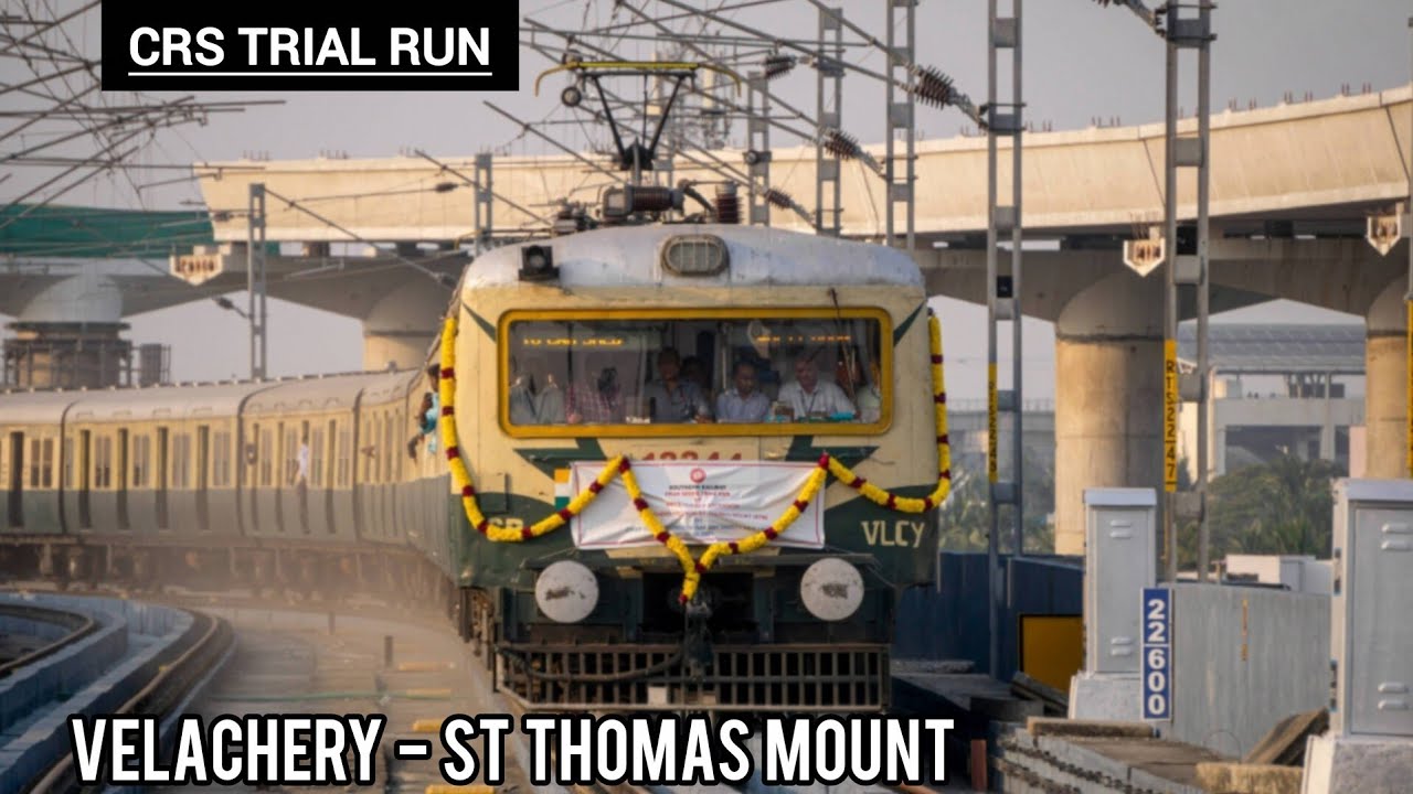 CRS Inspection of Velachery - St Thomas Mount || Chennai MRTS High Speed Trial Run || Long wait ends