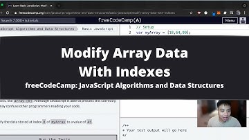 Modify Array Data With Indexes (Basic JavaScript) freeCodeCamp tutorial