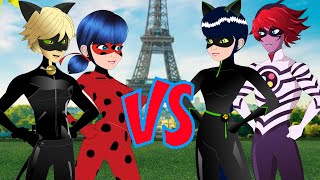 Ladybug y Cat Noir vs Lady Noir y DemoIlustrador - BATALLA DE RAP ANIMADA