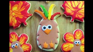 Turkey Cookie using a Pineapple Cookie Cutter