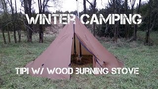 Winter Camping Tipi with Wood Burning Stove