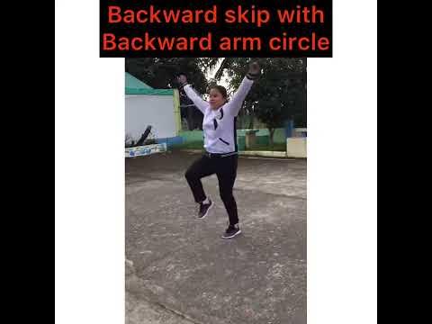 Backward skip with backward arm circles - YouTube