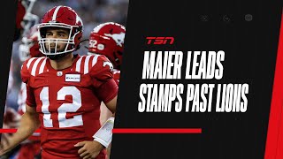 Maier throws three TDs, leads Stamps to narrow win over Lions