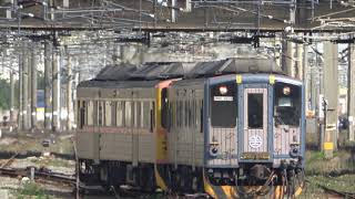 (4K) 1817次 山歌彩繪列車DRC1014與無彩繪DRC1003(DRC1000柴油客車)兩輛編組停靠新竹車站