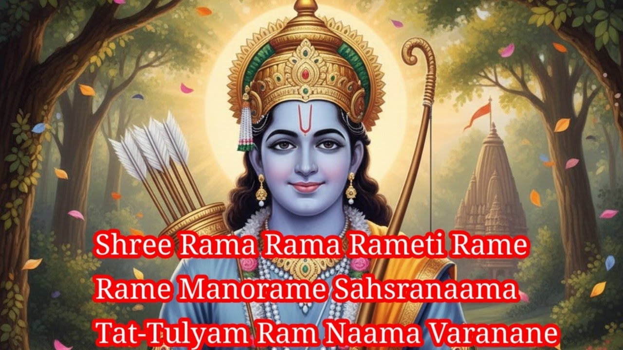 Shree Rama Rama Rameti Rame Rame Manorame Sahsranaama Tat-Tulyam Ram Naama Varanane 