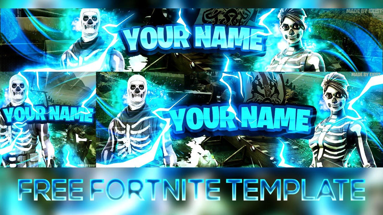 Free Fortnite Skull Trooper Template Banner Logo Header Youtube - free fortnite skull trooper template banner logo header