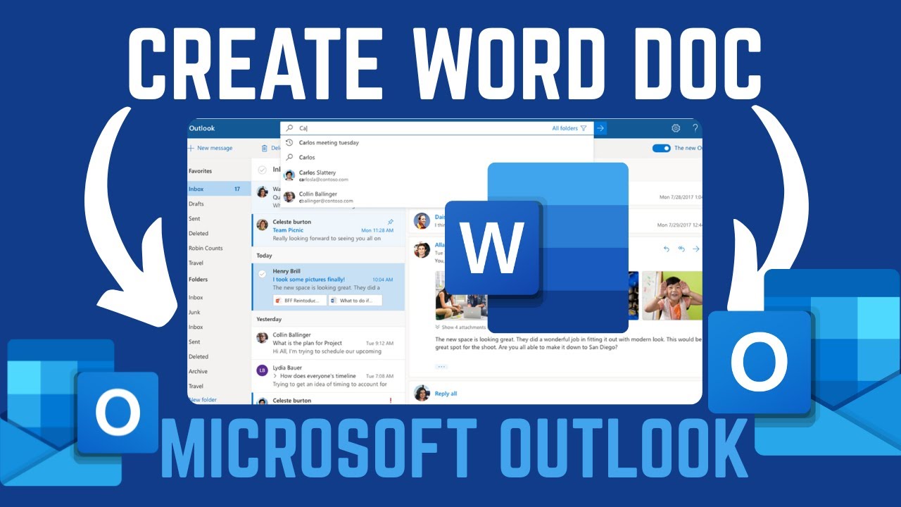 How To Create New Word Document In Outlook | Microsoft 365 - YouTube