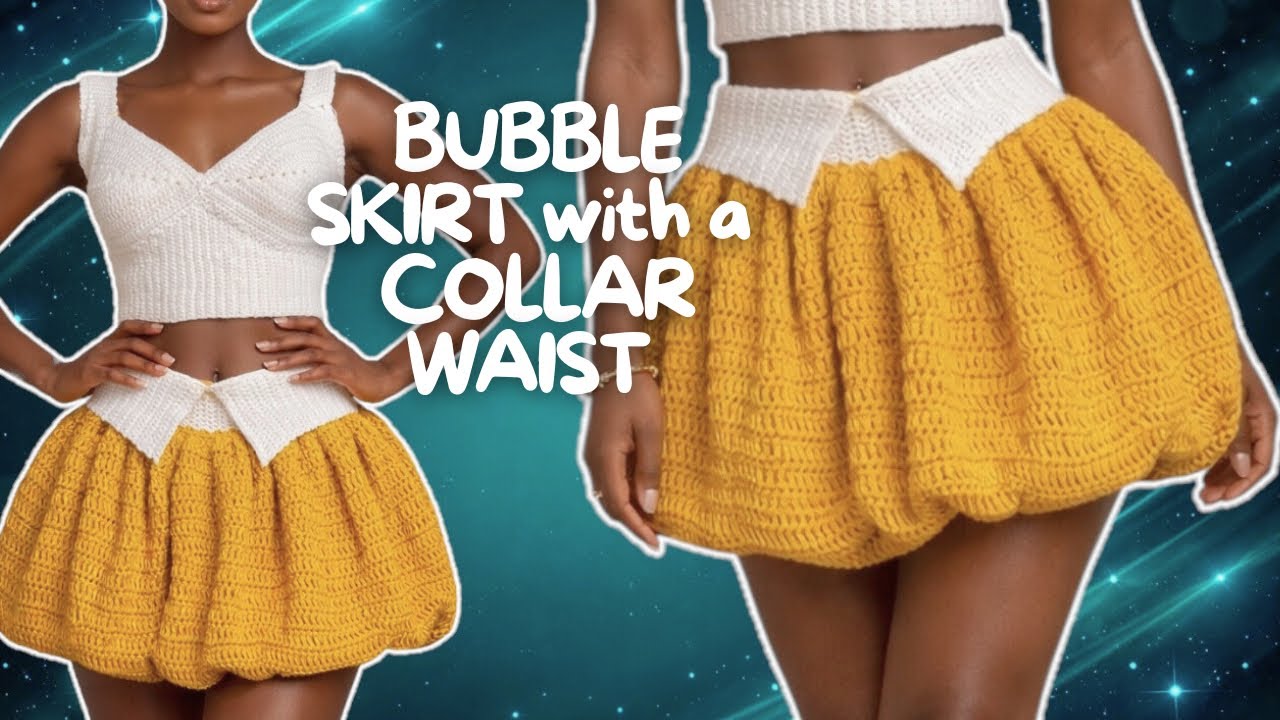 How to Crochet a Bubble Skirt with a Collar Waist | Easy Beginner Tutorial 🧶