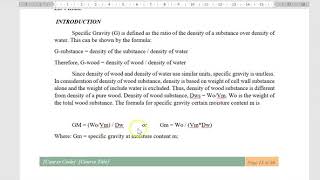 Module 4 Lesson 1 (Specific Gravity of Wood)