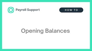 Business Settings - Opening Balances