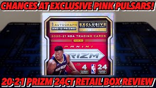Chances At Exclusive Pink Pulsar Parallels! | 2020-21 Panini Prizm Basketball 24ct Retail Box Review