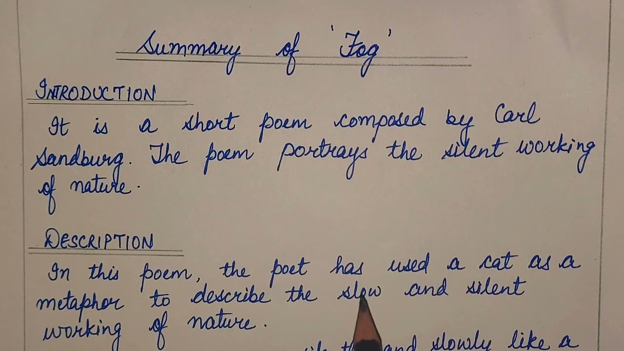 Summary Of Fog Class 10 English Poem Fog Summary In Hindi Fog Summary Summary Of Fog Class 10 English Poem Fog Summary In Hindi Fog Summary
