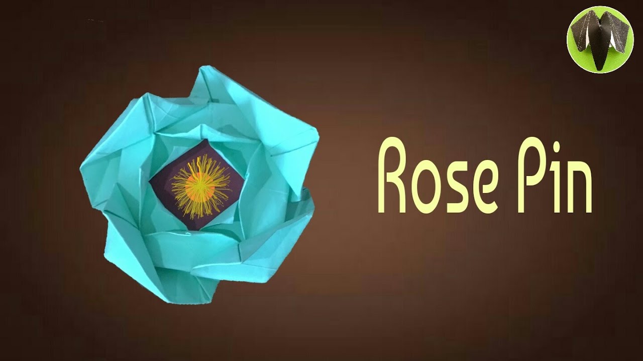 ROSE PIN Flower for Valentine's Day Origami Tutorial from Paper Folds 🙏. YouTube