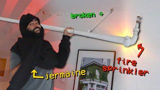 Jermaine Destroys Hotel Sprinkler System