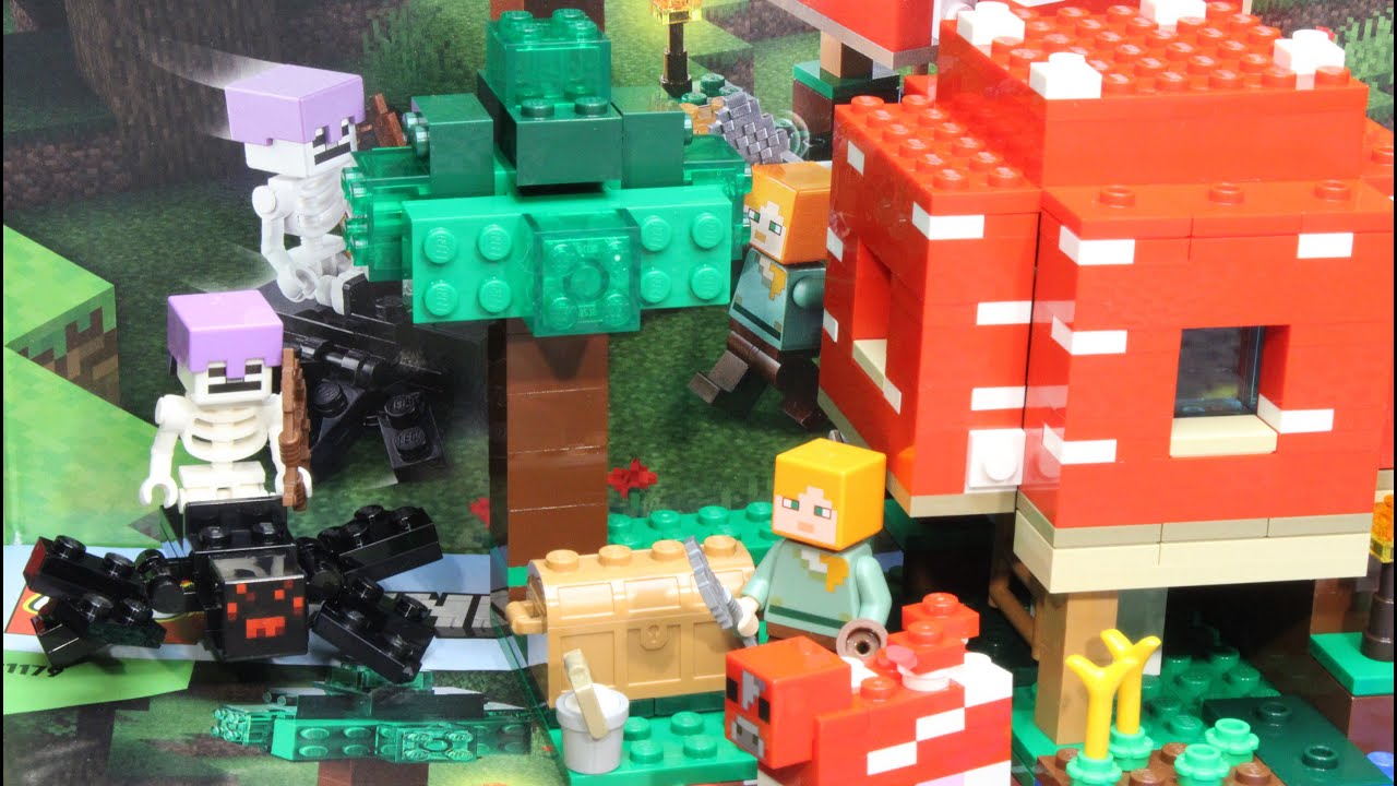 Lego Set 21179 Minecraft The Mushroom Das Pilzhaus Der Aufbau Stop Motion -  YouTube