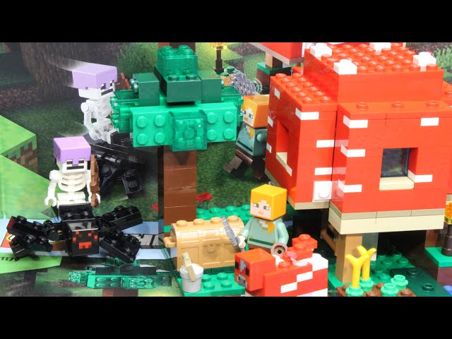 Lego Set 21179 Minecraft The Mushroom Das Pilzhaus Der Aufbau Stop Motion -  YouTube
