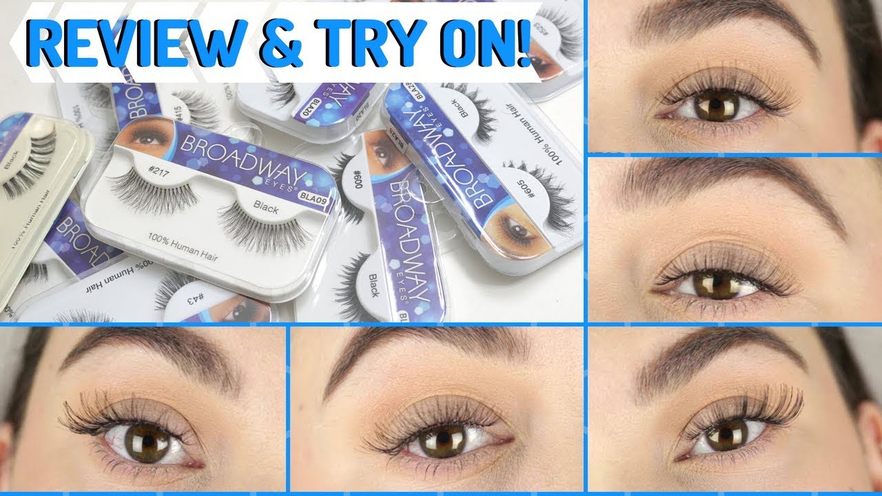 KISS BROADWAY EYELASHES REVIEW & TRY ON! 10 PAIRS! YouTube