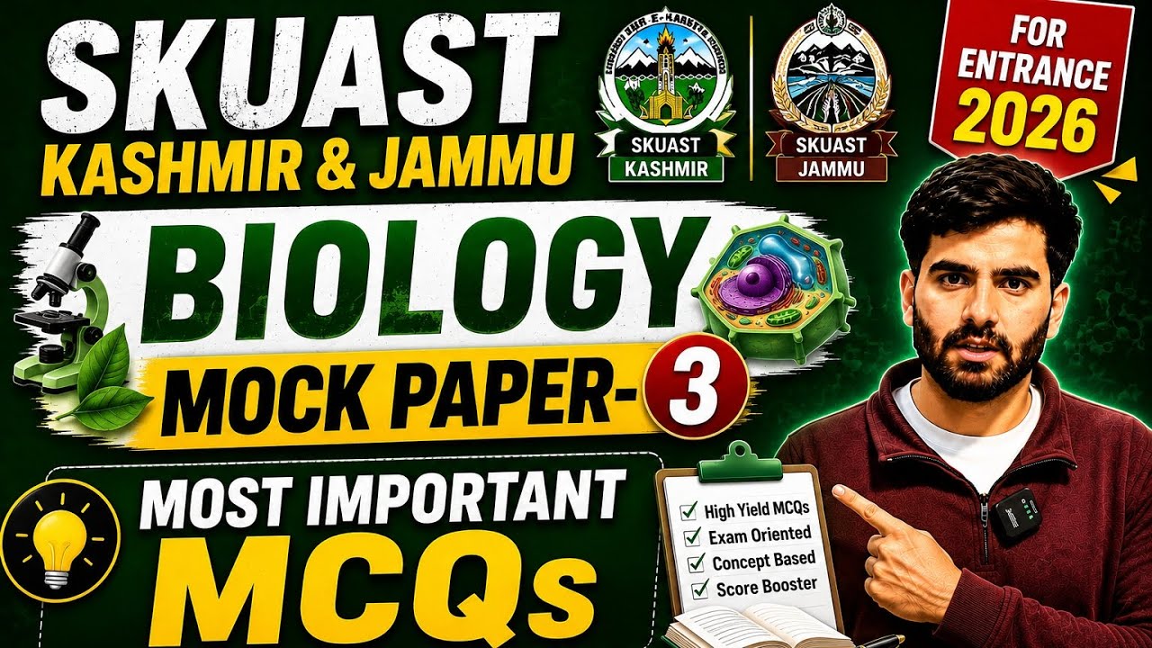 SKUAST Kashmir and SKUAST Jammu Biology Most Important MCQs #skuast