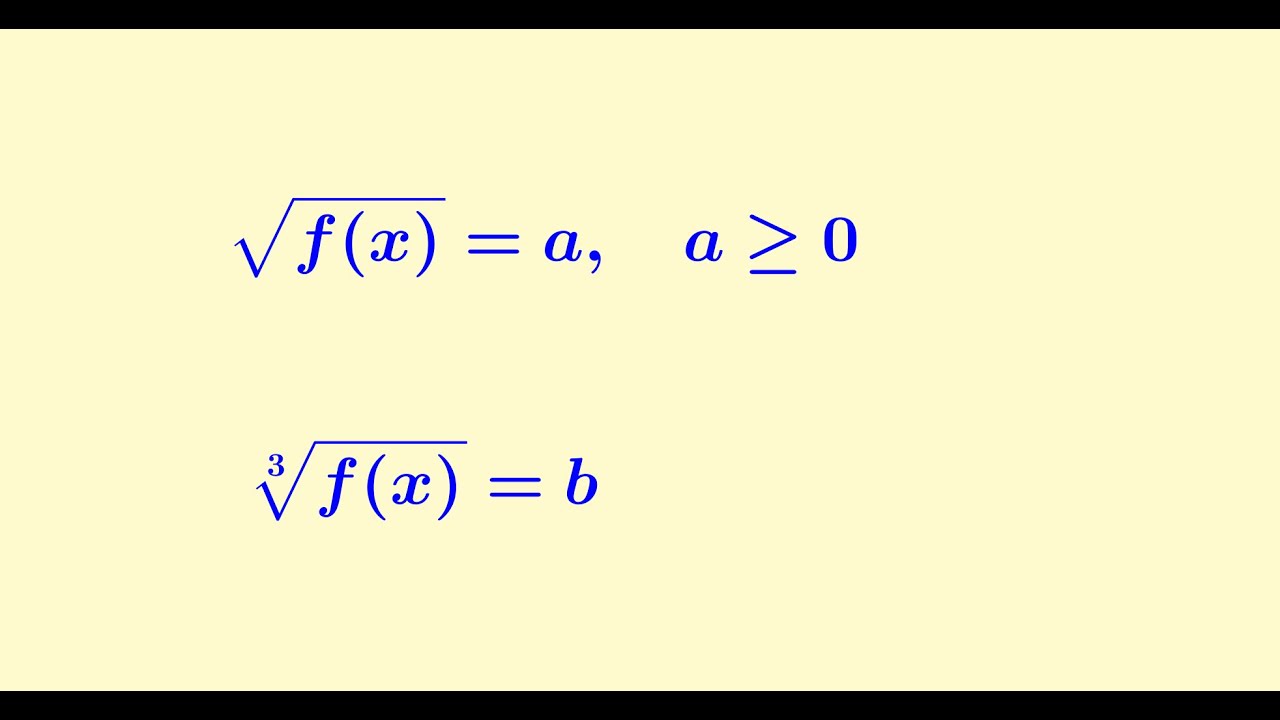 1  Sodda irratsional tenglamalar