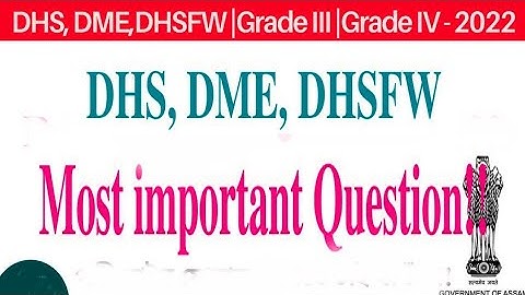 DHS/DHSFW Previous Year Question Paper 2019 l Solved Question Paper for various post of DHS Assam