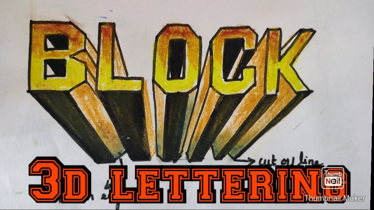 3d lettering - how to write letter in 3d using perspective - drawing ...