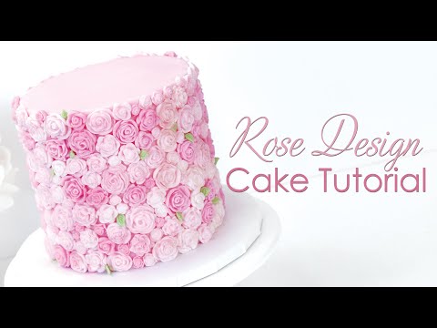 Rose Texture Cake Design - Cake Decorating Tutorial - Perfect for Beginners