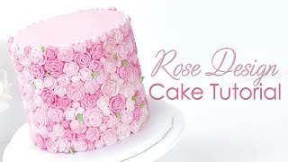 Rose Texture Cake Design - Cake Decorating Tutorial - Perfect for Beginners