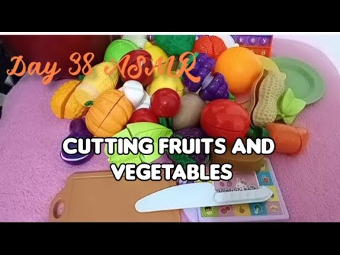 Day 38 ASMR Satisfying with Cutting Velcro Fruits and Vegetables Kitchen Set Roleplay