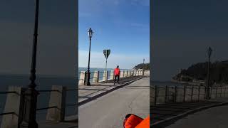 Trieste, Italy. December 7,2024. Keti &amp; Dani. Motorbike travel.