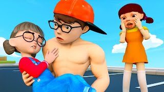 Nick Gym and Doll Squid Girl Tries to Save Tani from Danger | Scary Teacher 3D Happy Friends
