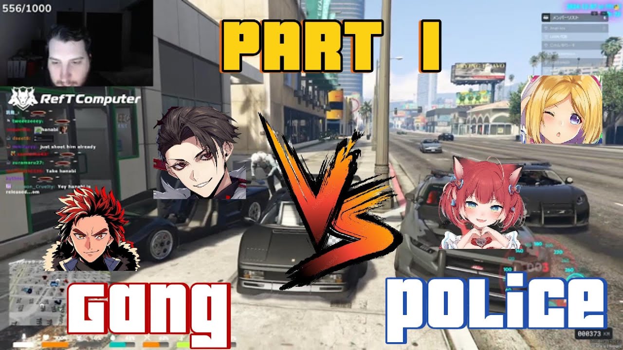 【VCR GTA3】Car Chase : RPR vs Karubi And Aki Ft. Hanabi Part 1【Multiple POV】【Eng Sub】
