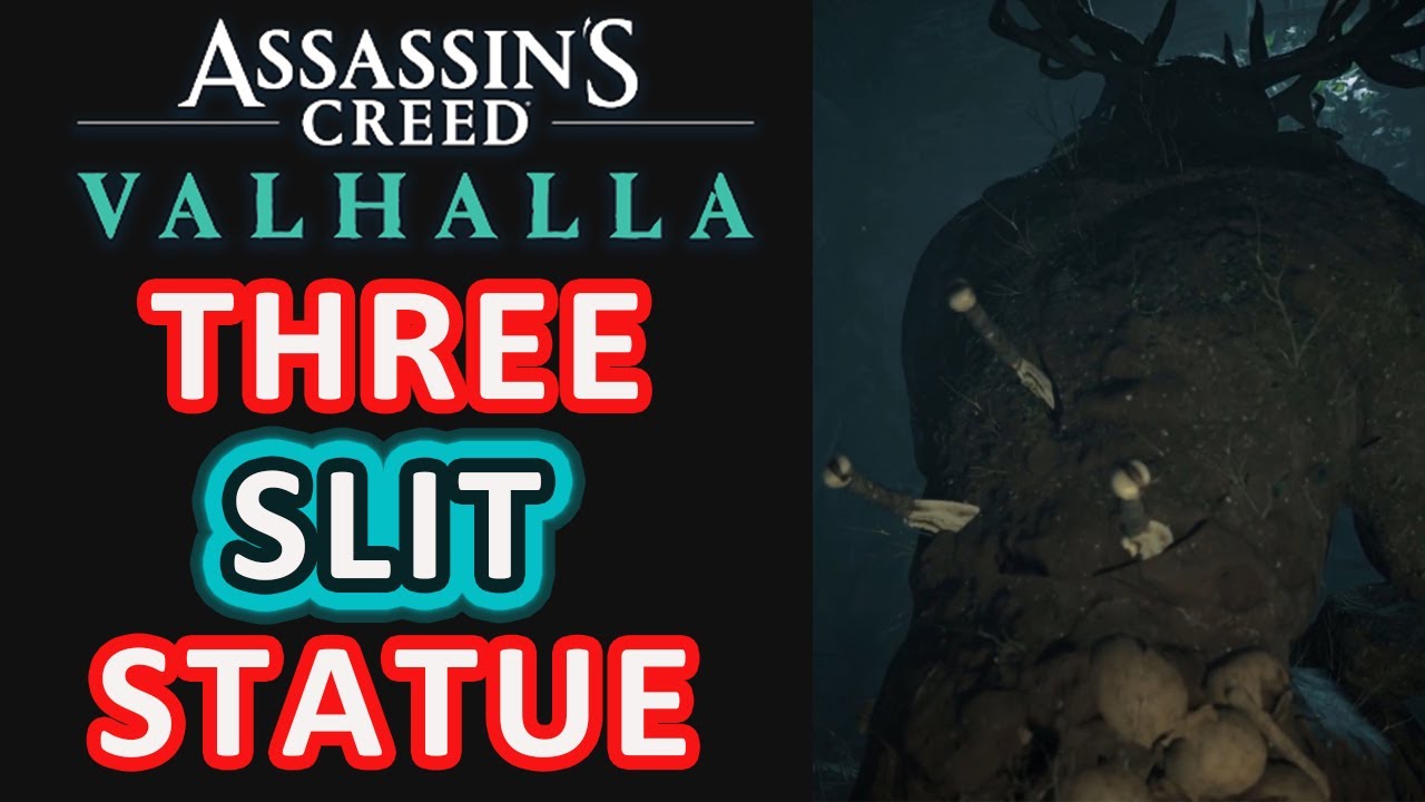 Assassin's Creed Valhalla (AC) - HOW TO OPEN THREE SLIT STATUE PUZZLE -  Thor's Helmet REWARD. HOW TO 