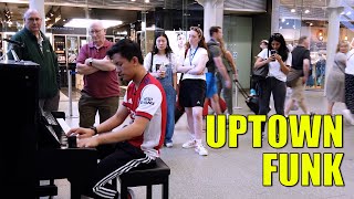 When I Played Bruno Mars Uptown Funk in Public Train Station Piano | Cole Lam