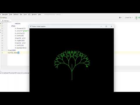 Create a Green Tree Design Using Python Turtle 👆watch now 🤔 #codingwithnoman #python #turtle