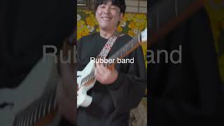 When you wrap a rubber band around the harmonic point…” #preparedguitar