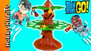 Jumpin' Monkeys Steal Robins Car! Teen Titans  HobbyKidsTV